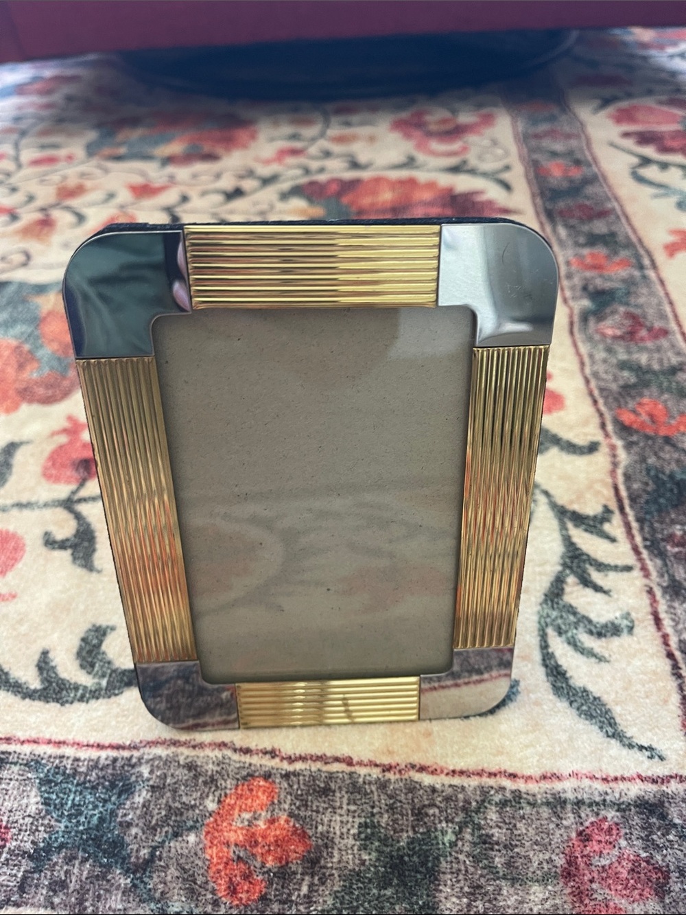 Two-Tone Gold & Silver Ribbed Photo Frame - Picture 2 of 9